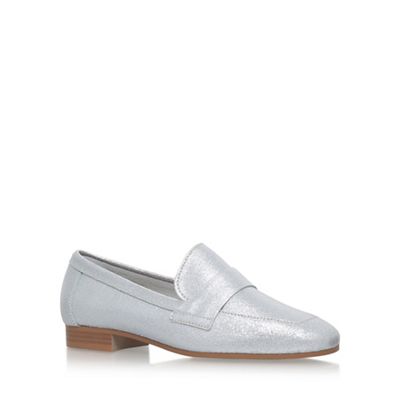 Silver 'Keisha' flat slip on loafers